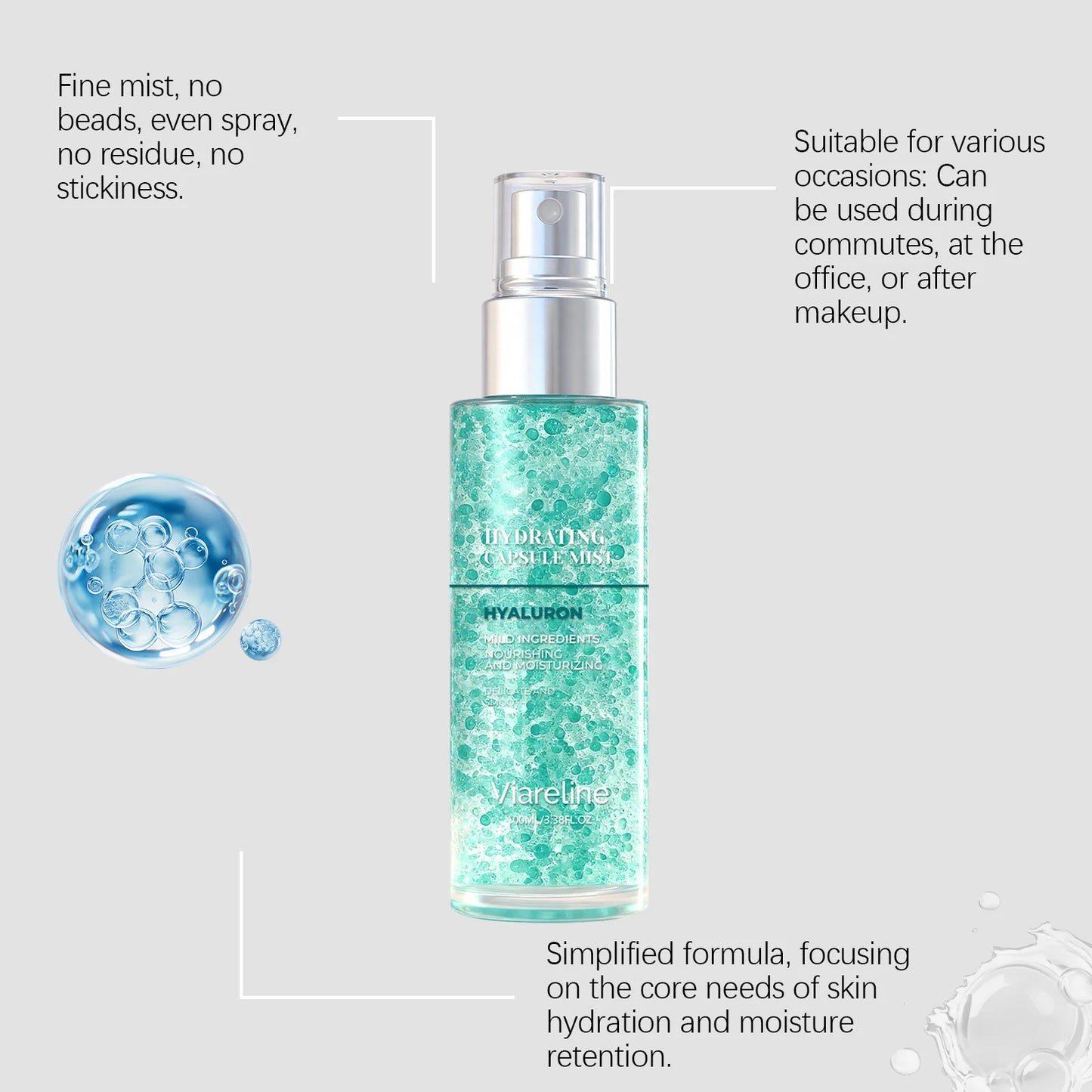 Viareline Hydrating Facial Spray – Brighten, Soothe & Firm 100ml