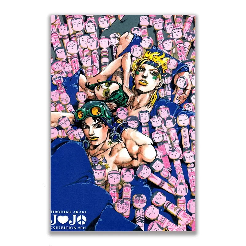 JoJo's Bizarre Adventure Retro Canvas Wall Art Anime Poster Canvas Wall Art Peaceful Pleasures Health and Wellness 10 50x70cm Unframed