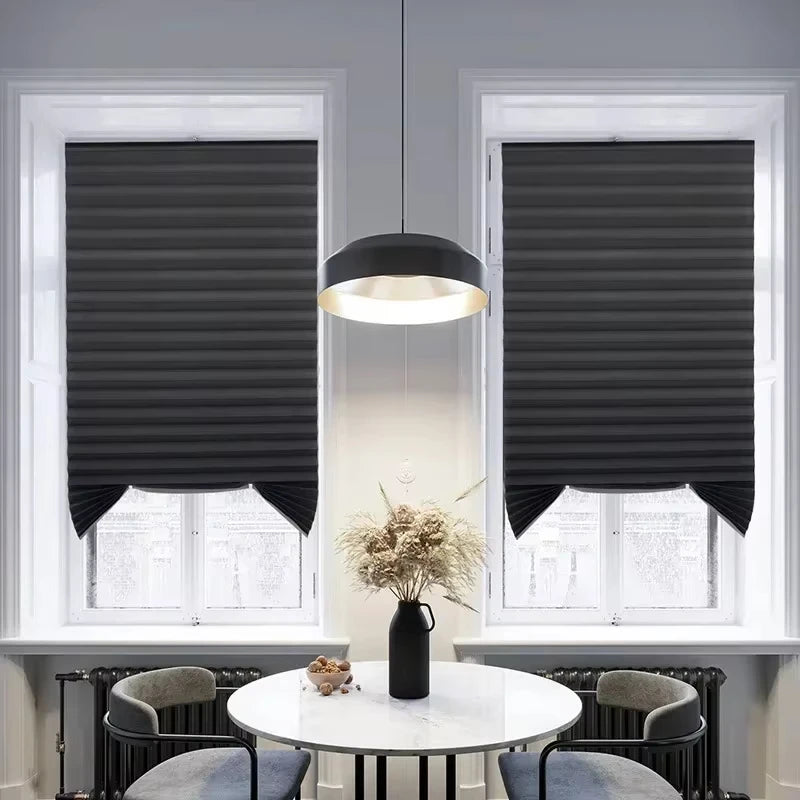 Cordless Pleated Blackout Window Blind – No-Drill Shade
