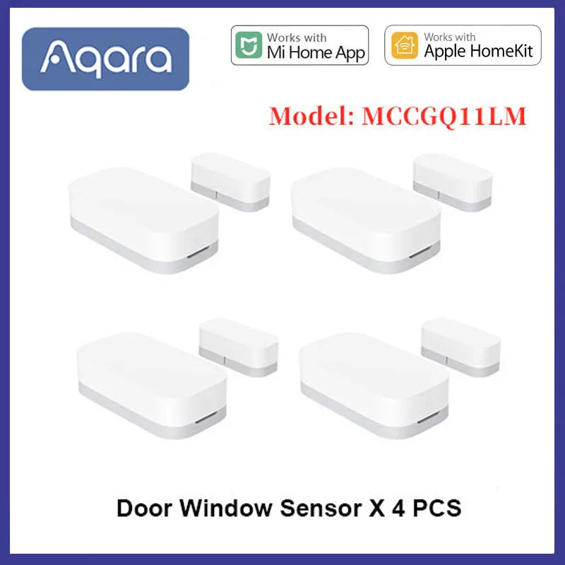 Aqara Smart Door Window Sensor Zigbee Mini Door Sensor Wireless Connection Alarm Smart Home HomeKit for Xiaomi Mijia Mi Home Peaceful Pleasures Health and Wellness 4pcs China Mainland