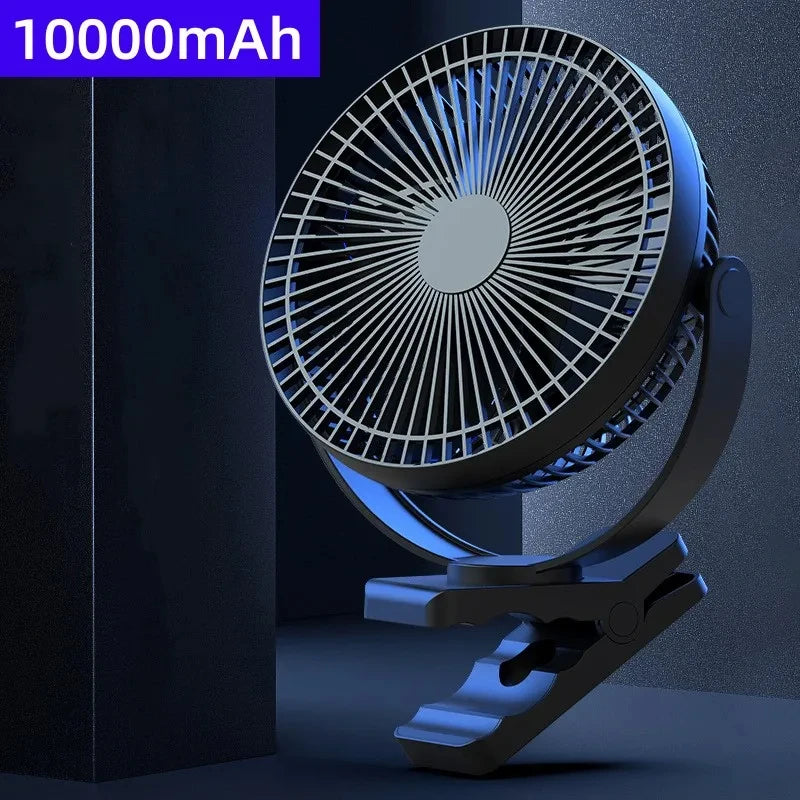USB Charging Home Room Table Wireless Electric Fan 10000mAh Battery Outdoor Travel Portable Clip Ceiling Fan 4 Speed Adjusted Peaceful Pleasures Health and Wellness