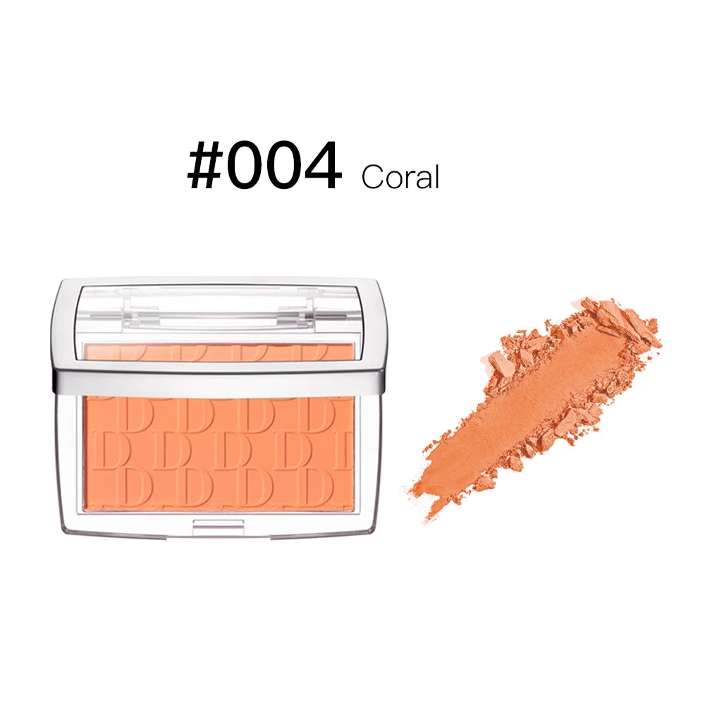 Matte Embossed Blush Palette & Brush – 6 Colors, Long-Lasting