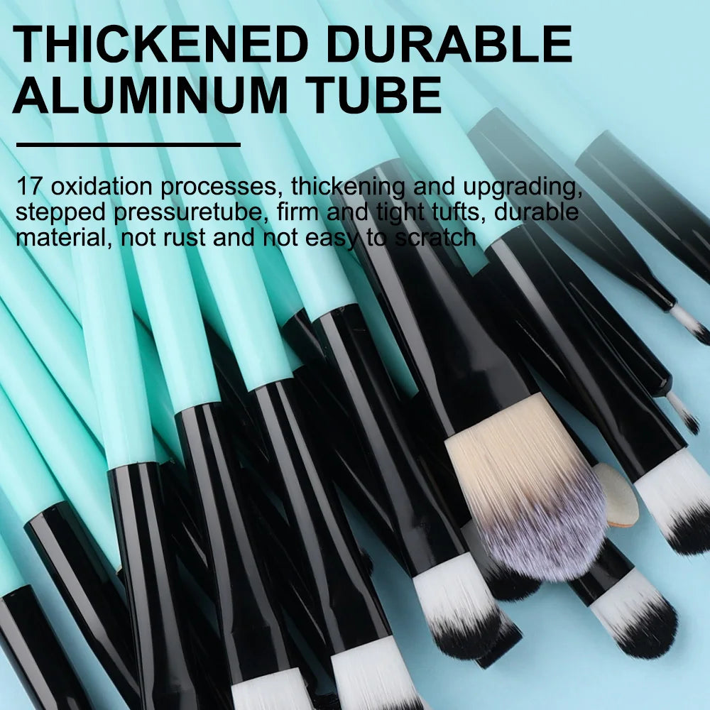 RUNTOIN 20Pc Eye Makeup Brush Set – Shadow, Liner & Concealer