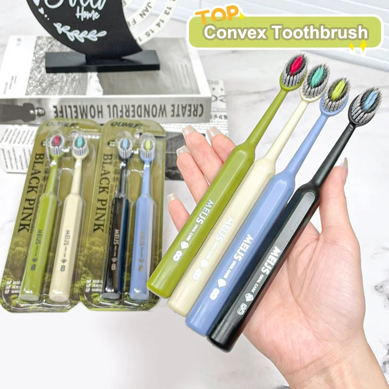 2Pcs Mouth Clean Toothbrush Ultra-Fine Soft Hard Bristle Toothbrush Deep Cleaning For Adults Whitening Teeth Peaceful Pleasures Health and Wellness