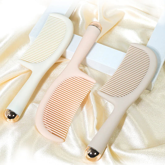Luxury Beige Handle Comb – Ergonomic Gold Capped Salon Comb Hair Styling Comb Oasis Select