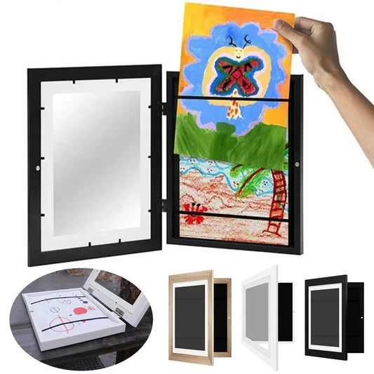 Children's Wooden Magnetic Art Display Frame | Easy Swap Art Display Frame Peaceful Pleasures Health and Wellness