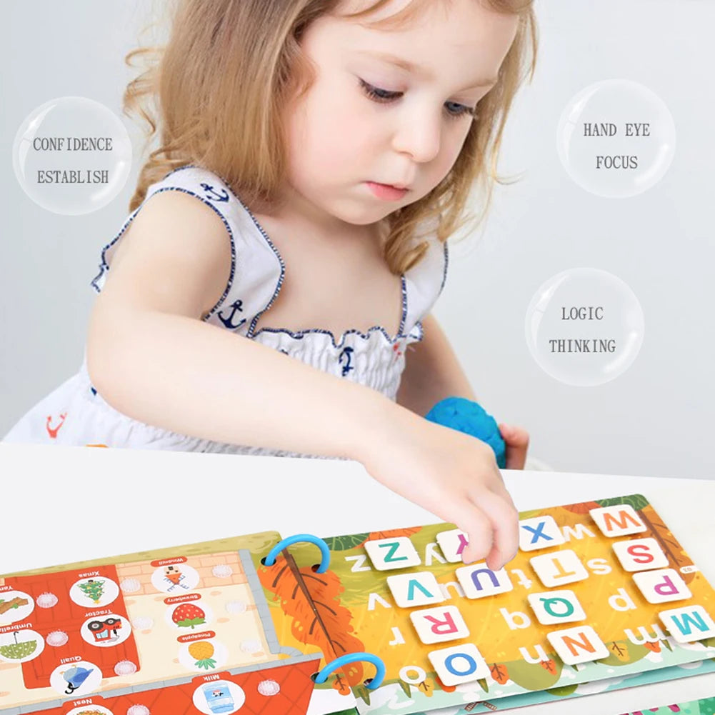 Kids Farm Letter Sticker Book – Reusable Montessori Busy Book