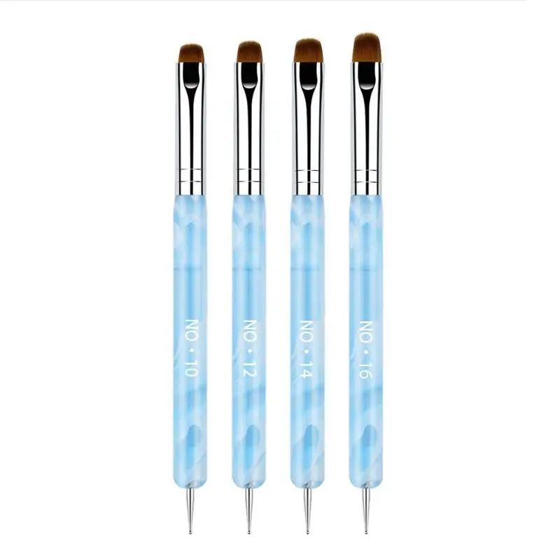 French Dual End Beginner High Quality Painting Manicure Tool Acrylic Drawing Nail Art Brush Nail Art Rhinestone Gel Dotting Pen Peaceful Pleasures Health and Wellness 4 Blue