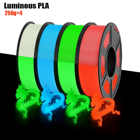 Glow in the Dark PLA Filament 1.75mm Bundle 4 Spools 1kg 3D Printer Filament Peaceful Pleasures Health and Wellness Luminous Set