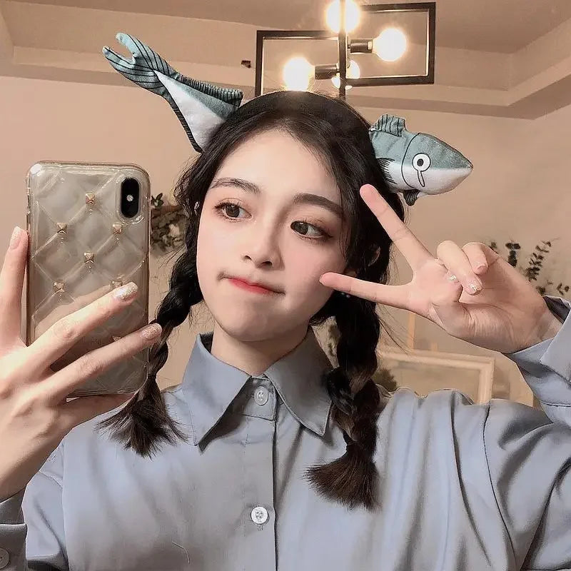Cute Plush Fish Hair Hoop – Girls' Wash Face Headband