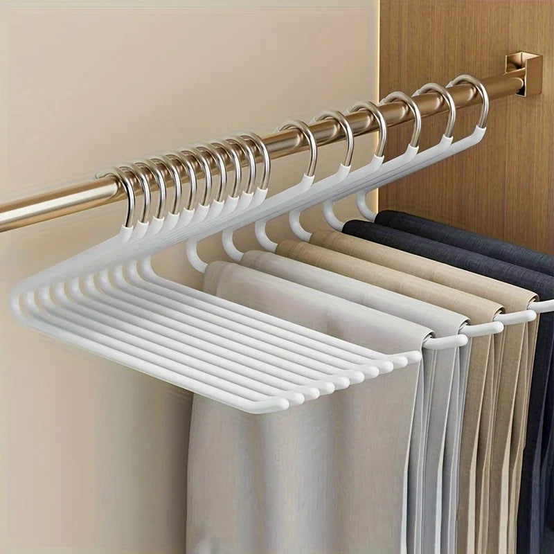 10pcs Space-saving Goose Z-shaped Pants Hanger Durable Metal Material Multi-functional Pant Storage Household Supplies Peaceful Pleasures Health and Wellness