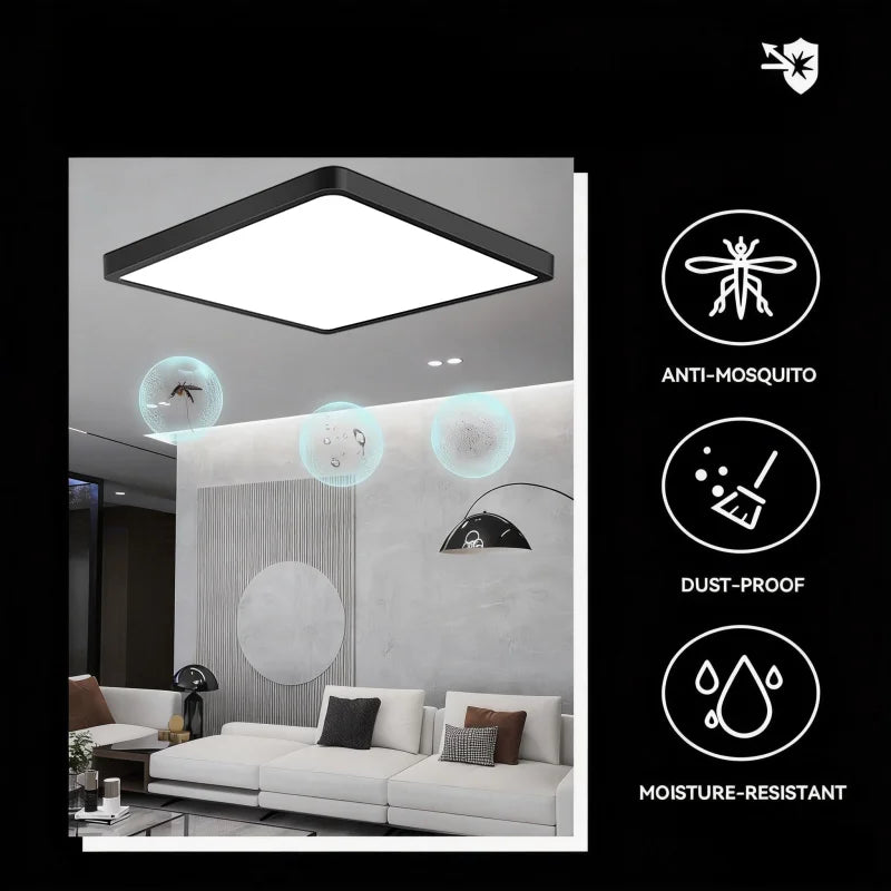 Square Modern LED Ceiling Light 24W–36W | Living & Bedroom