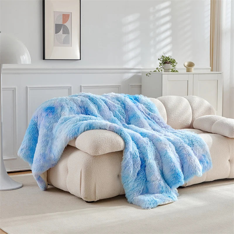 Fluffy Fuzzy Faux Fur Throw Blanket for Couch Sofa Bedroom Blanket for Bed Lightweight Thermal Blanket Warm Blankets for Winter Peaceful Pleasures Health and Wellness