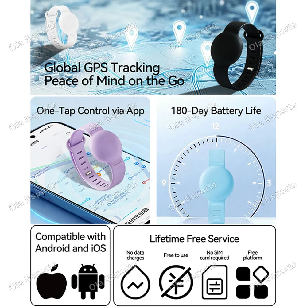 Smart Tracker Bracelet for Kids, Soft Silicone Waterproof Wristband, Lightweight GPS Tracker Watch Band Tracking Wristband New Peaceful Pleasures Health and Wellness