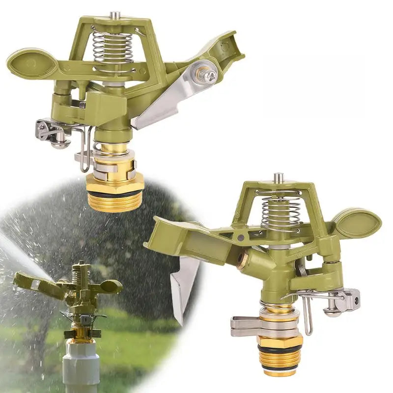 360° Metal Pulsating Lawn Sprinkler – 1/2 & 3/4 Inch Garden