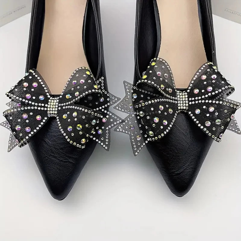 Shoe Clip Flower Bow DIY Detachable Shoe Accessories for Heels Flats French Style Diamante Decor for Hat Hair Band Dress Peaceful Pleasures Health and Wellness