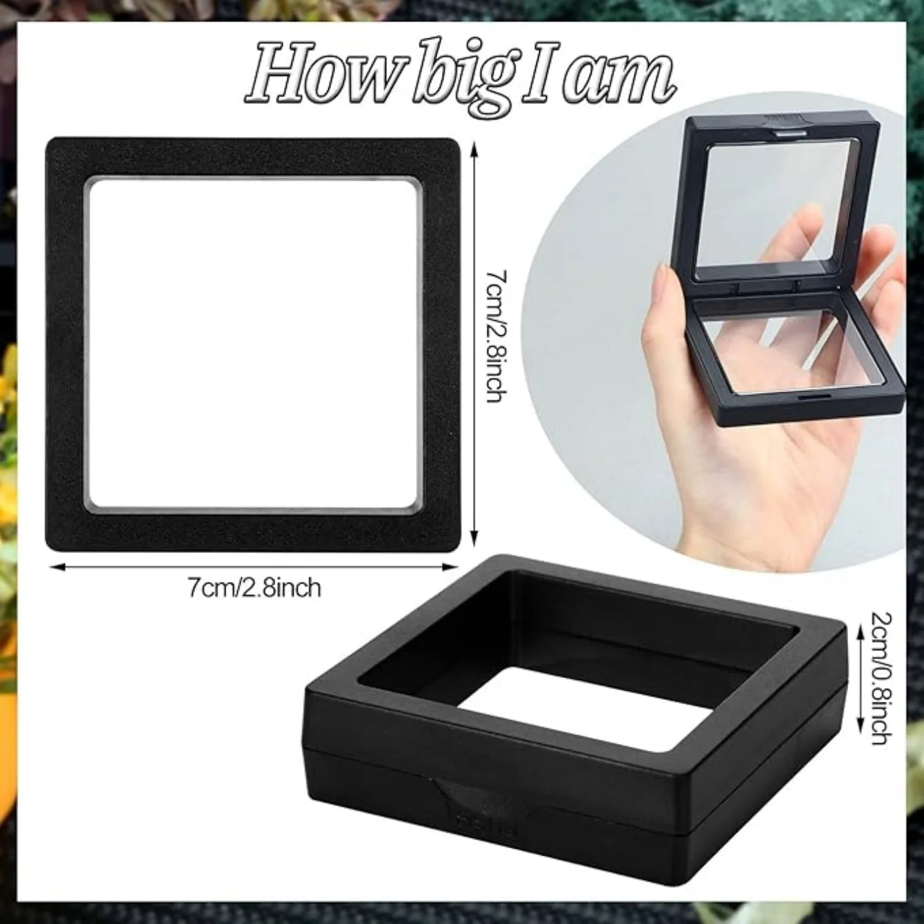 10Pcs Floating Display Case Jewelry Storage Box Holder Stands Transparent Frame Gift Box Dustproof Stackable Coin Medals Peaceful Pleasures Health and Wellness