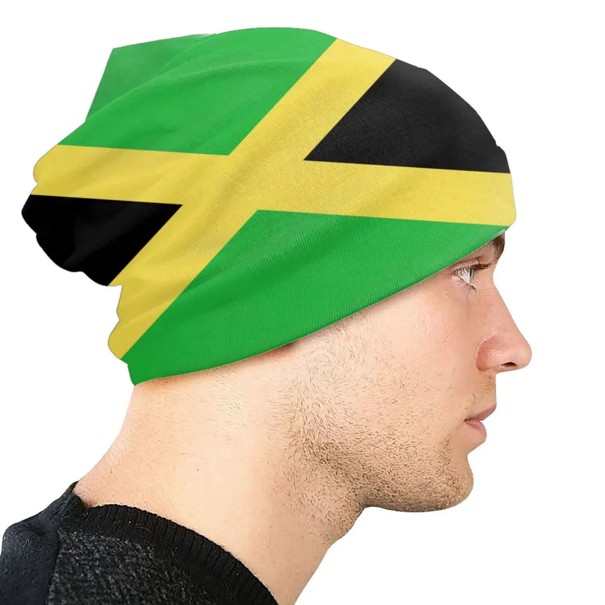 Jamaica Flag Knit Beanie Hat | Unisex Jamaican Pride Skull Cap