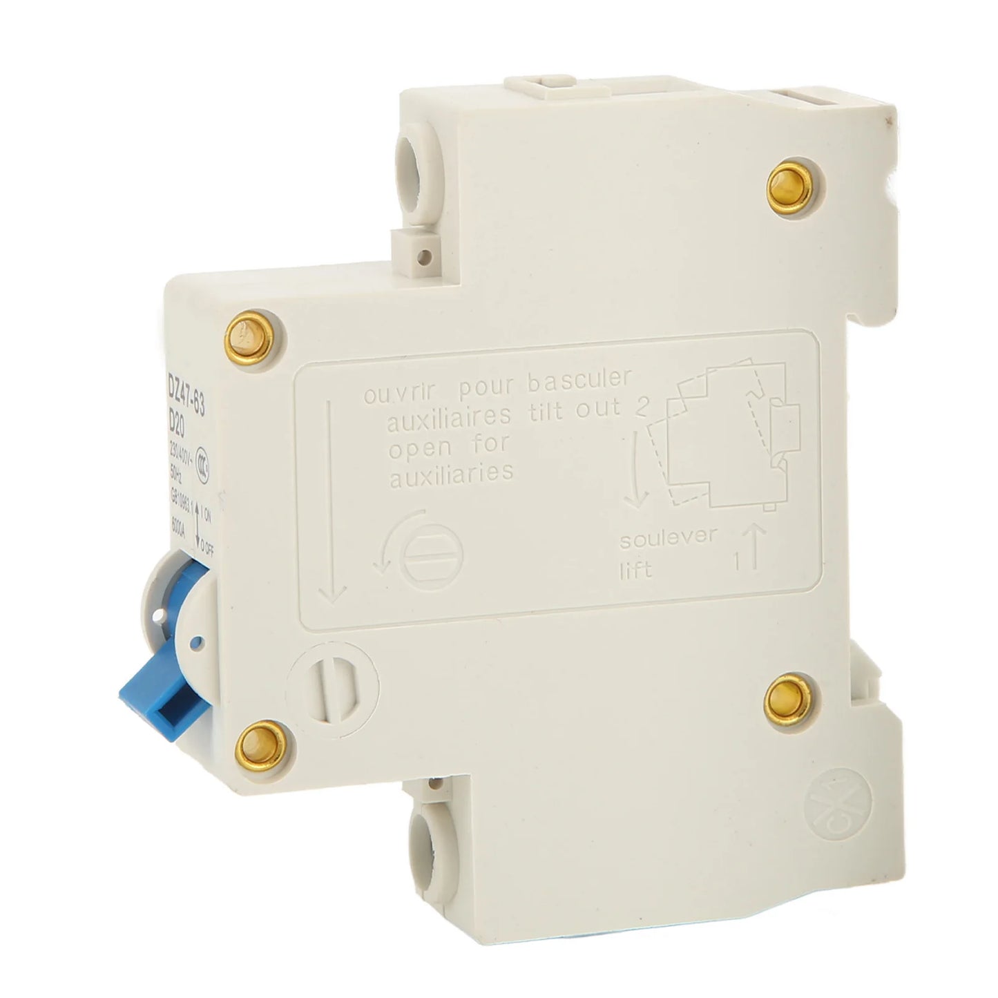 1P Miniature Circuit Breaker Circuit Modular Structure Nylon PA66 Shell AC 230V 400V 20A for Lighting System Peaceful Pleasures Health and Wellness
