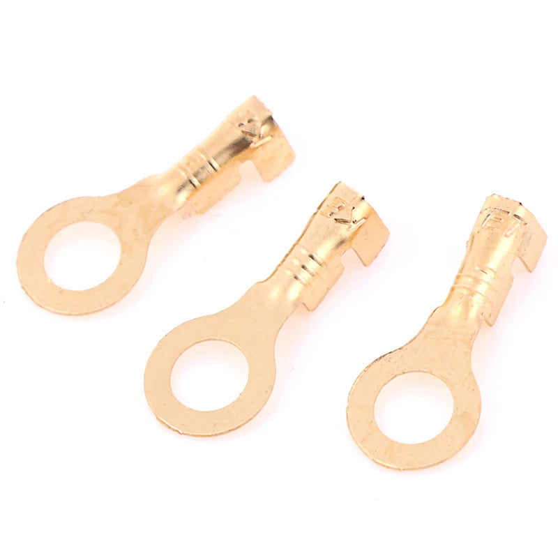 100Pcs 4.2mm Gold Brass Round Terminal Power Supply Wire Contor Peaceful Pleasures Health and Wellness