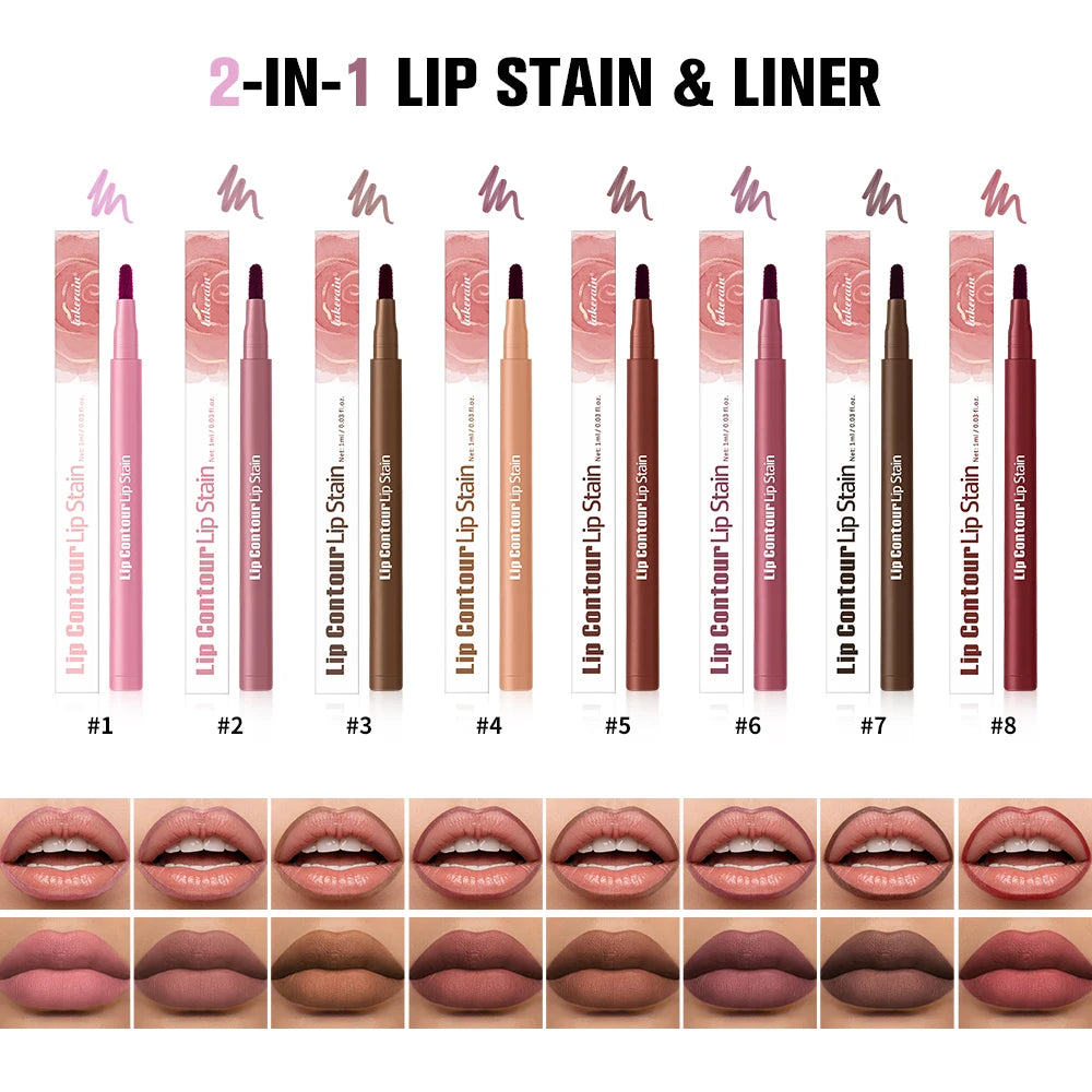 Waterproof Lip Liner Lip Contour Lip Stain Smudge-proof 2 In 1 Lip Stain & Liner Ultra Pigmented Dual-Sided Design Non-Stick Cup Peaceful Pleasures Health and Wellness