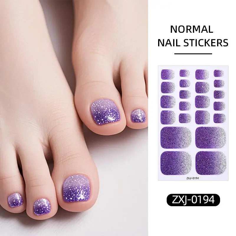 Glitter Toenail Polish Strips – Self-Adhesive Nail Wraps Nail Care Peaceful Pleasures Health and Wellness K
