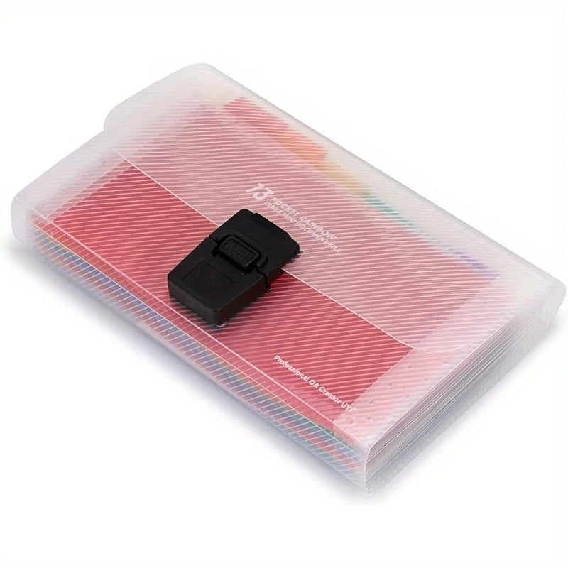 A6 13-Pocket Accordion File Organizer with Button Closure