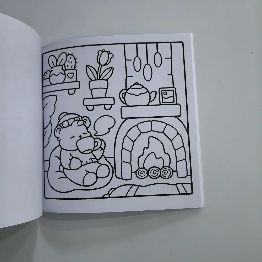 COMFY COZY Cute Coloring Book Adults Drawing Perfect Party Birthday