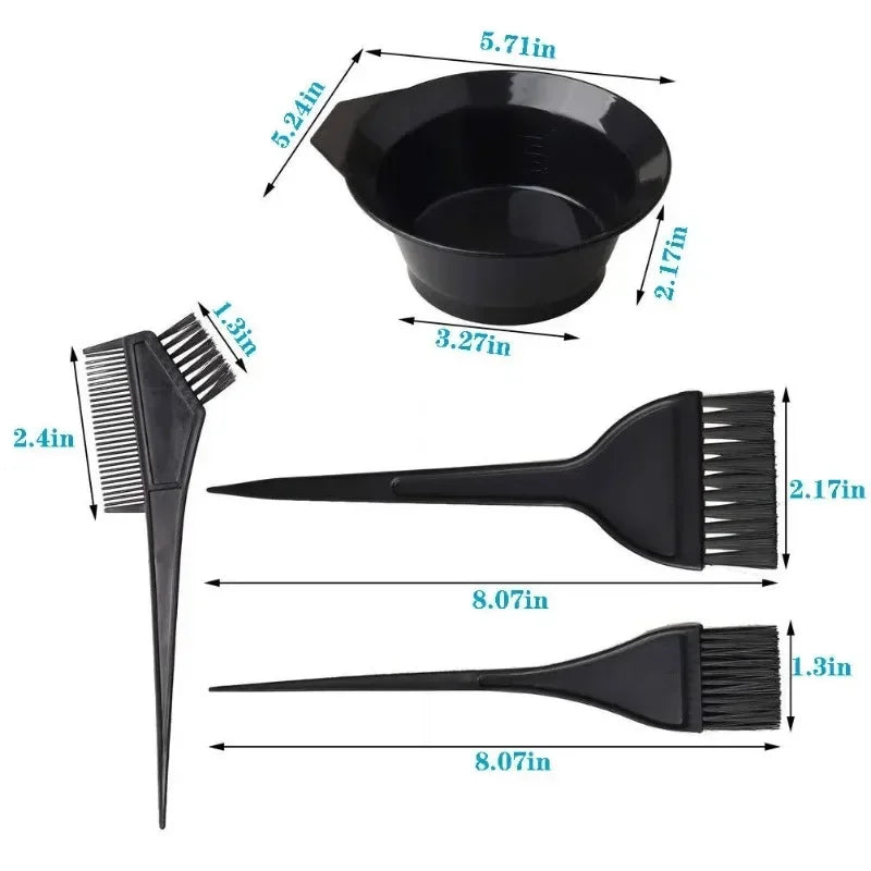 5/22Pcs Set Home Salon Hair Dyeing Brush Hair Dyeing Cream Bowl Coloring Brush Comb Earcap Clips Dyeing Cape Kits Hair Tint Tool Peaceful Pleasures Health and Wellness