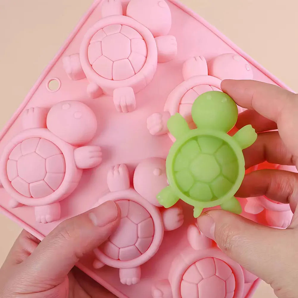Turtles Ice Tray 3D Tortoises Sea Turtles Silicone Mold For DIY Ice Cubes Hand-Made Kitchen Baking Supplies For Kids' Activities Peaceful Pleasures Health and Wellness