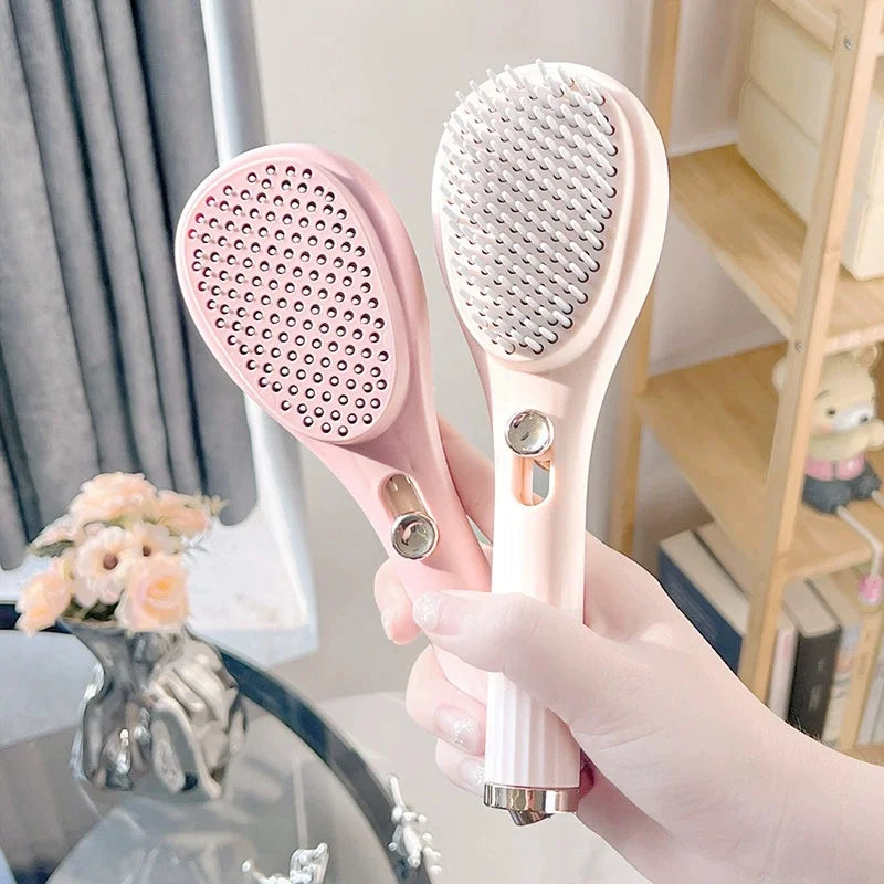 Self-Cleaning Retractable Hair Brush – Anti-Static Massage