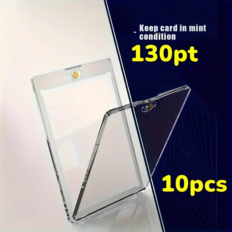 10-Pack Magnetic Card Holders – UV-Resistant Transparent Storage
