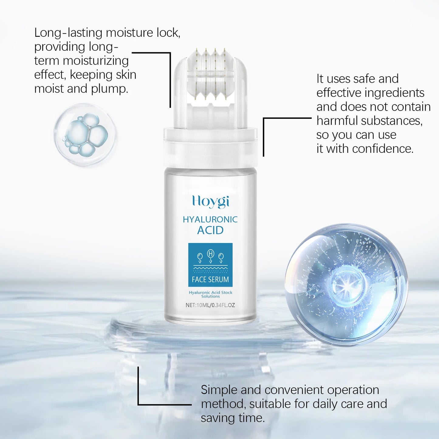 Hyaluronic Acid Microneedle Roller Serum – 0.25mm 64 Pins Peaceful Pleasures Health and Wellness