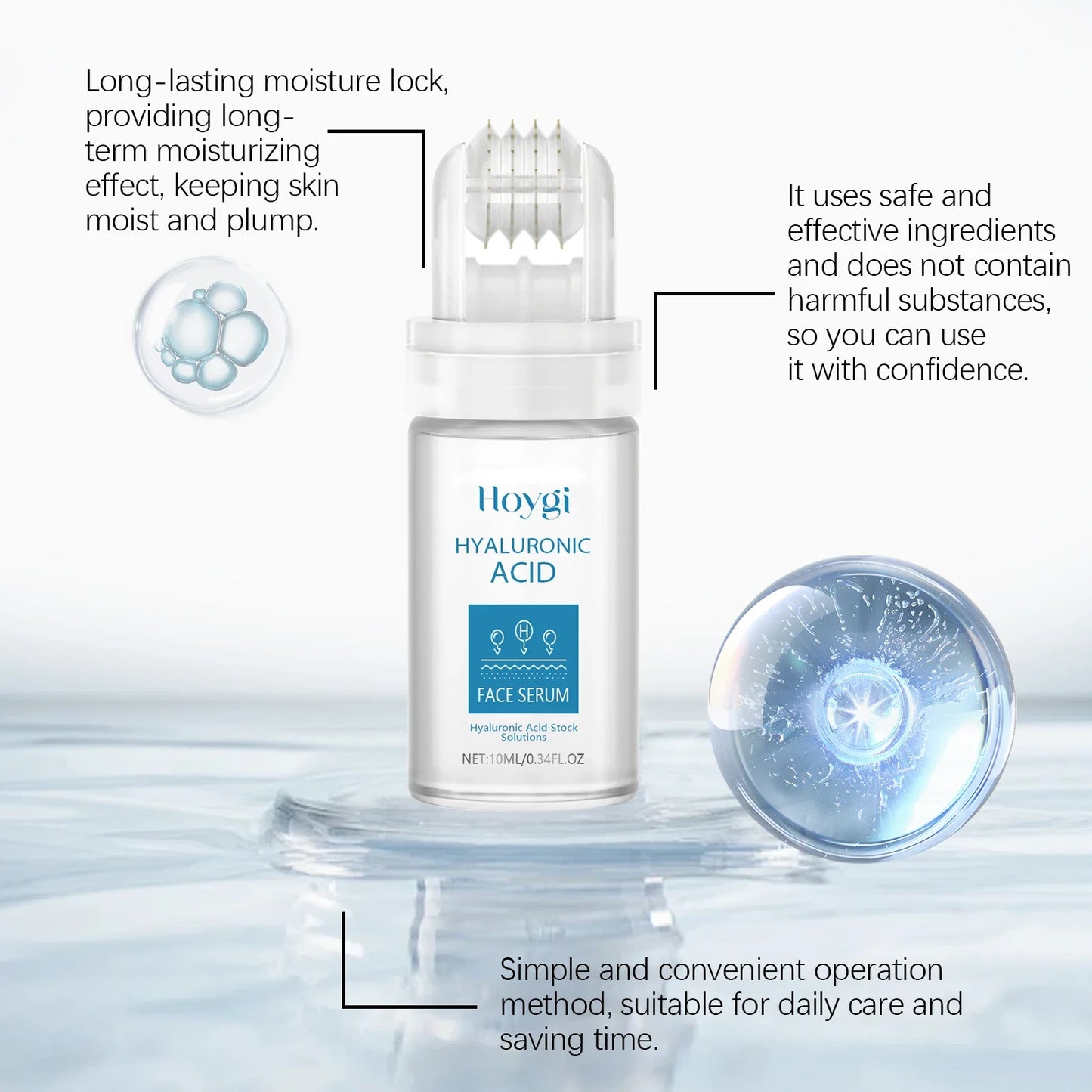 Hyaluronic Acid Microneedle Roller Serum – Hydrate & Brighten