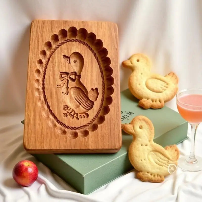 3D Wooden Animal Cookie Molds – Bird, Horse & Hedgehog