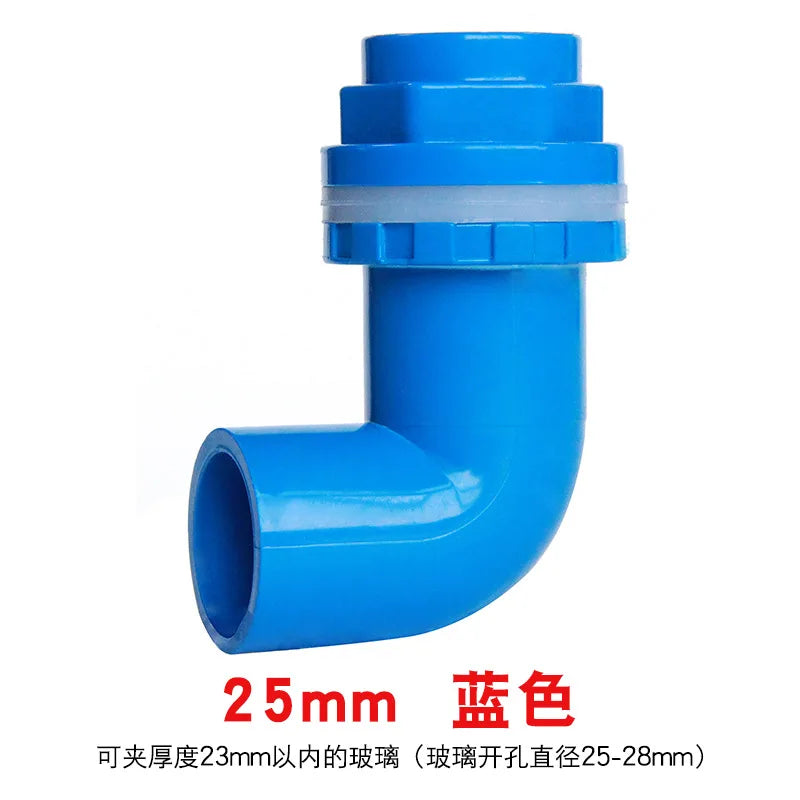 5-Pack PVC Aquarium Elbow Drain Connectors 20–50mm Fish Tank
