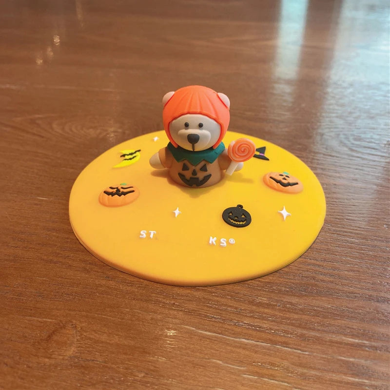 Food-grade Silicone Cup Cover Drinking Cup Cover Cute Cartoon Dustproof Universal Cup Cover Coffee Cup Cover Peaceful Pleasures Health and Wellness 14