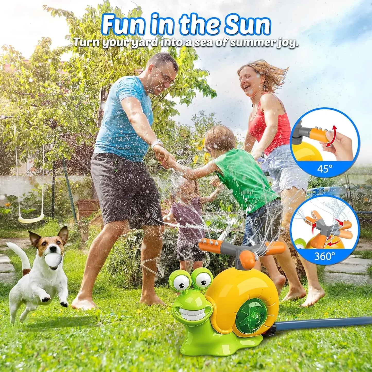 2-in-1 Snail Water Sprinkler Baseball Toy | 360° Rotating