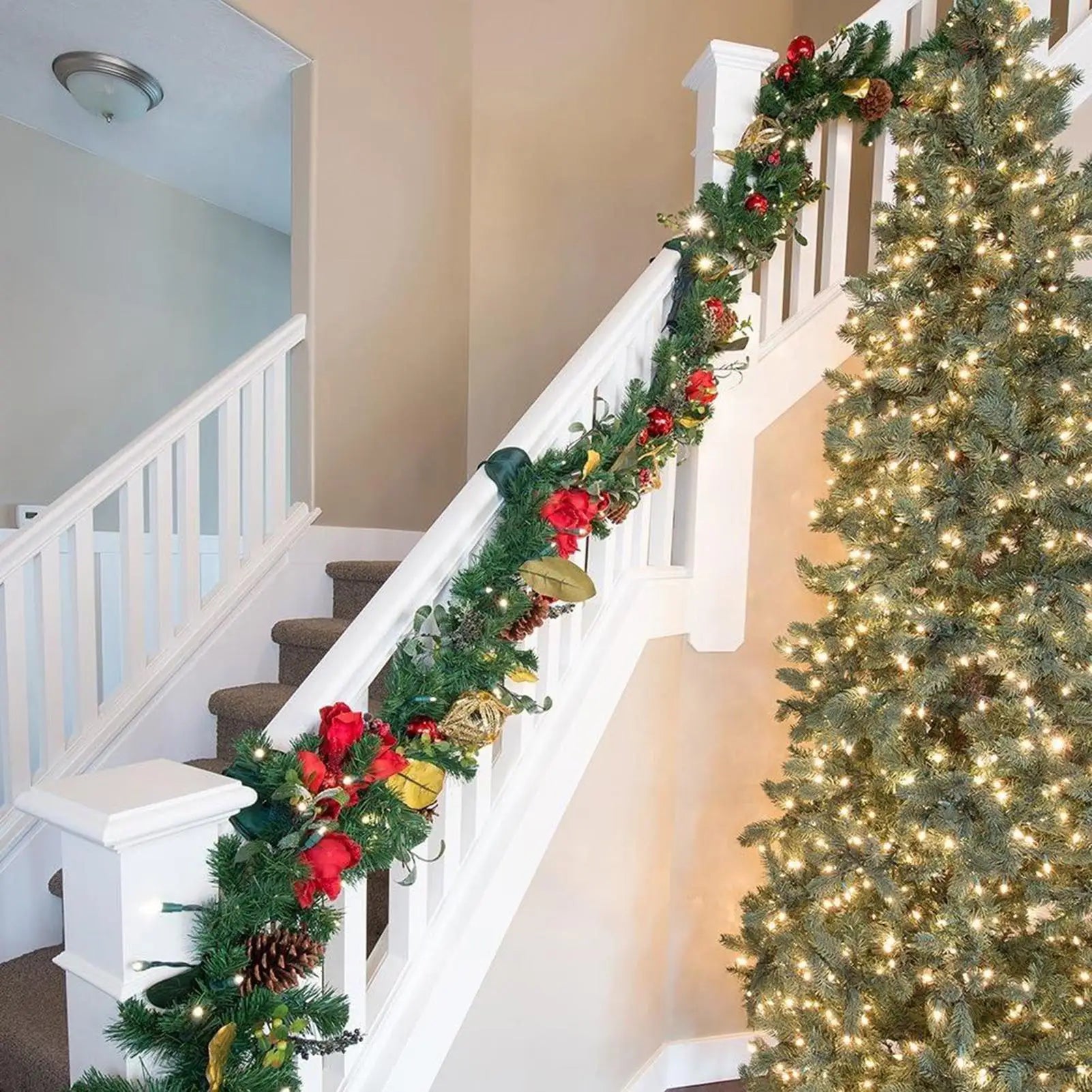 Reusable Padded Garland Ties, Secure & Damage-Free Hanger for Christmas Garland Lights on Staircase, Fireplace Mantel Home Decor Peaceful Pleasures Health and Wellness