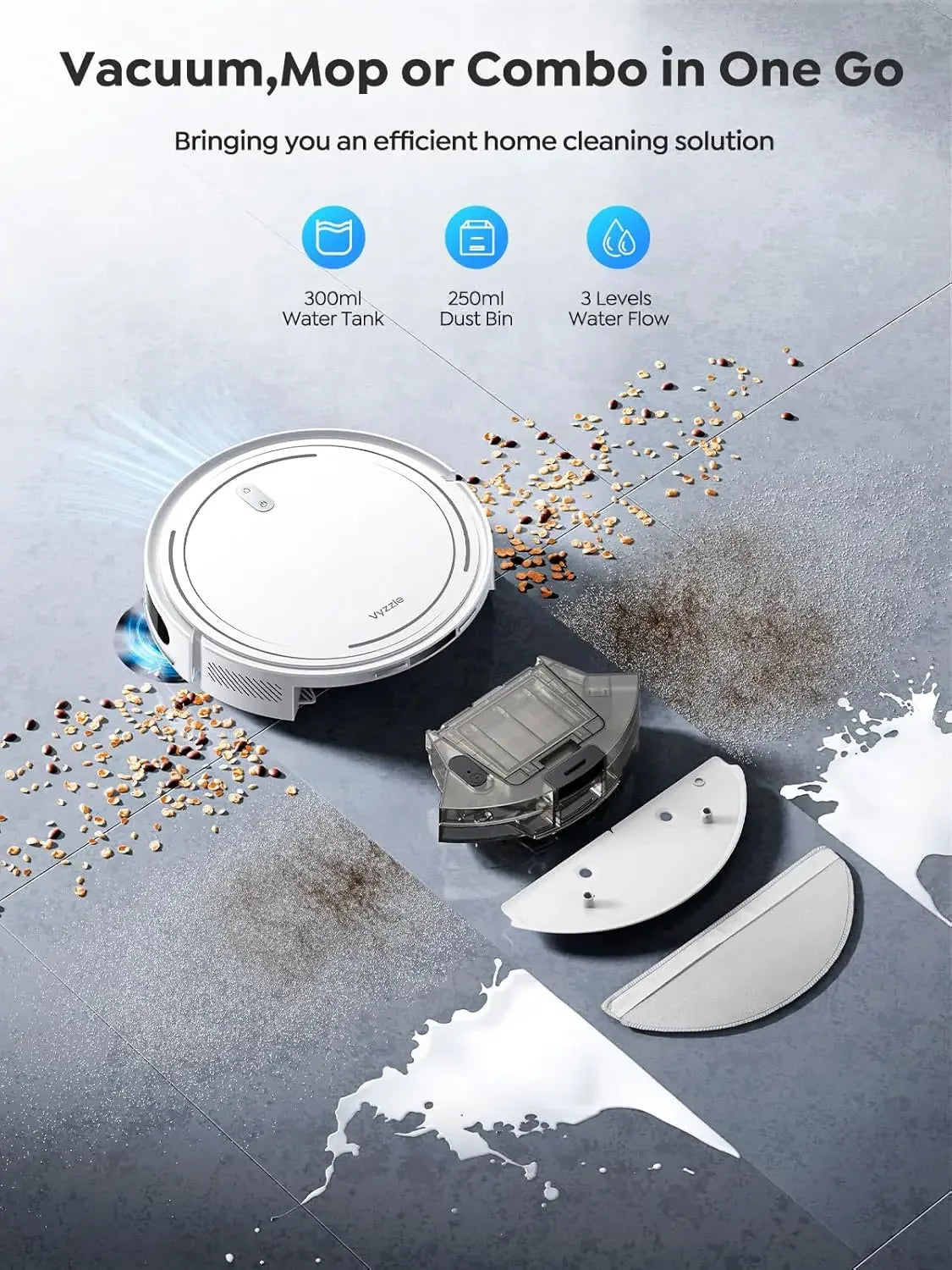 Smart Robot Vacuum & Mop – 5000Pa, LiDAR, 150-Min, Alexa & App Peaceful Pleasures Health and Wellness