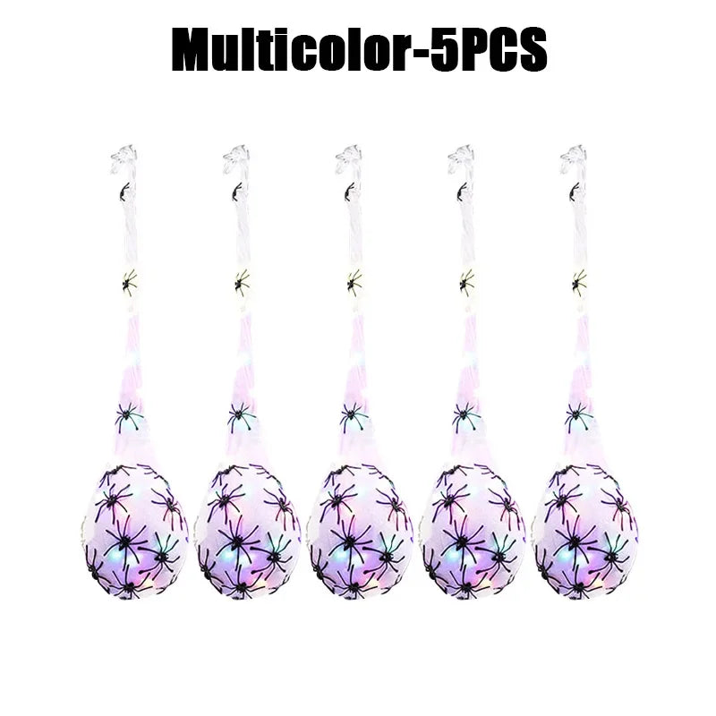 Glowing Halloween Spider Egg Sacks LED Hanging Web Decoration