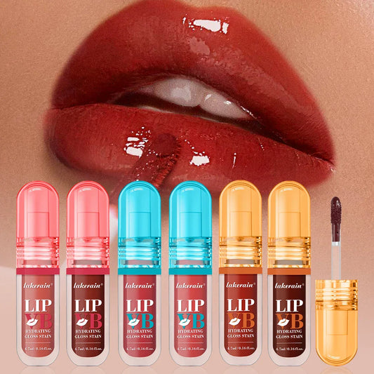 LIP VB Hydrating Gloss Stain – 12Hr Moisture & Vanilla, 6 Shades Hydrating Lip Gloss Oasis Select