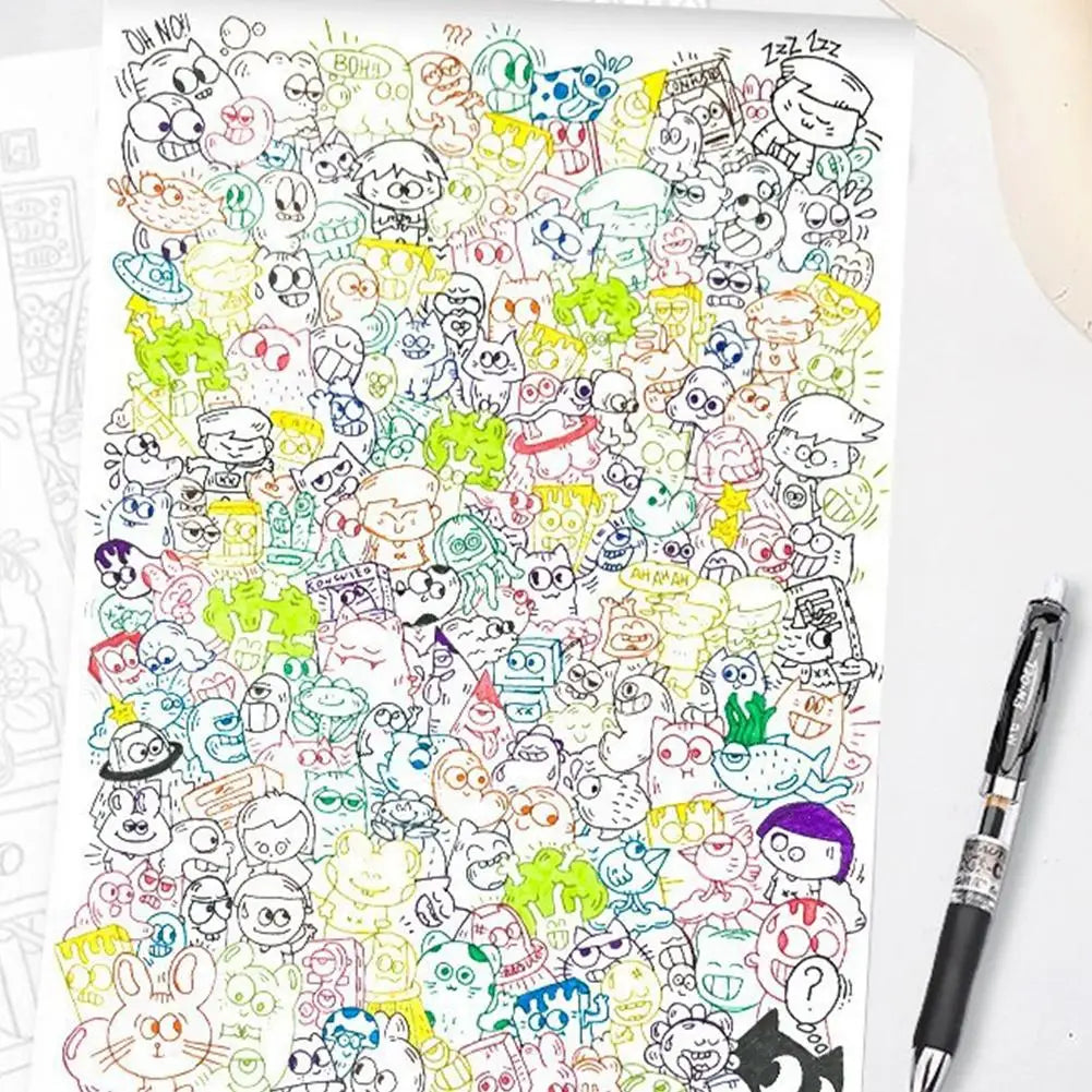 Cute Cartoon Coloring Pages & Tracing Drawing Book Doodles Stress Relief Coloring Book Multi-Purpose Art Activity Drawing Book Peaceful Pleasures Health and Wellness