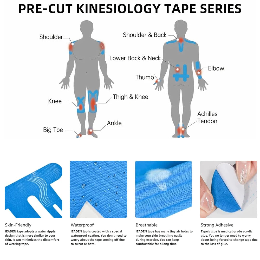 WEFITON Kinesiology Knee Tape 10PCS | Waterproof Athletic Support Kinesiology Knee Tape Peaceful Pleasures Health and Wellness