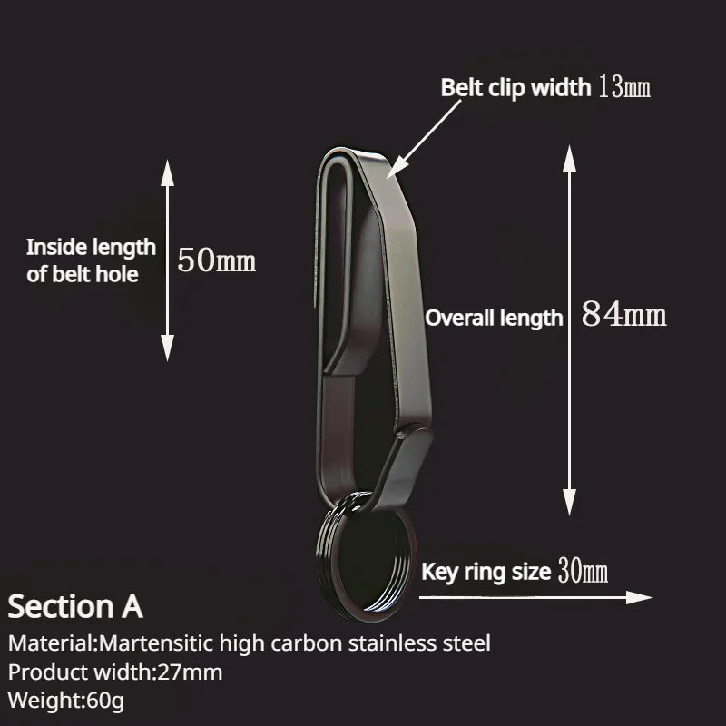 Stainless Steel Belt Clip Key Buckle | Waist Keychain Carabiner