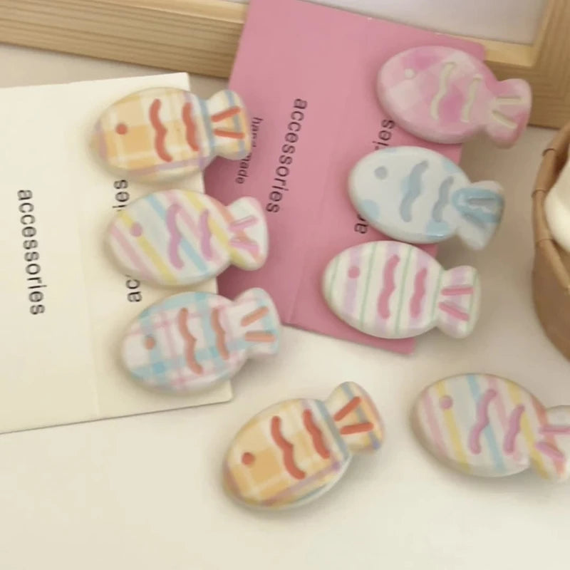 Colorful Little Fish Hair Clip Set Sweet and Girlish Cute Bangs Side Clips Versatile Student Hairpin Cartoon Hair Accessories Peaceful Pleasures Health and Wellness