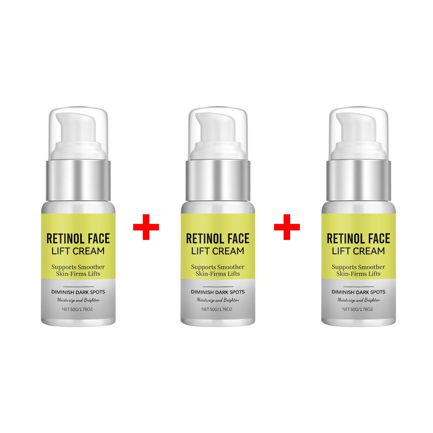 Retinol Face Cream Dark Spot Corrector Firming Lifting & Brightening Moisturizer Restores Elasticity Hydrate Repairing Skin Care Peaceful Pleasures Health and Wellness 3 X 50g
