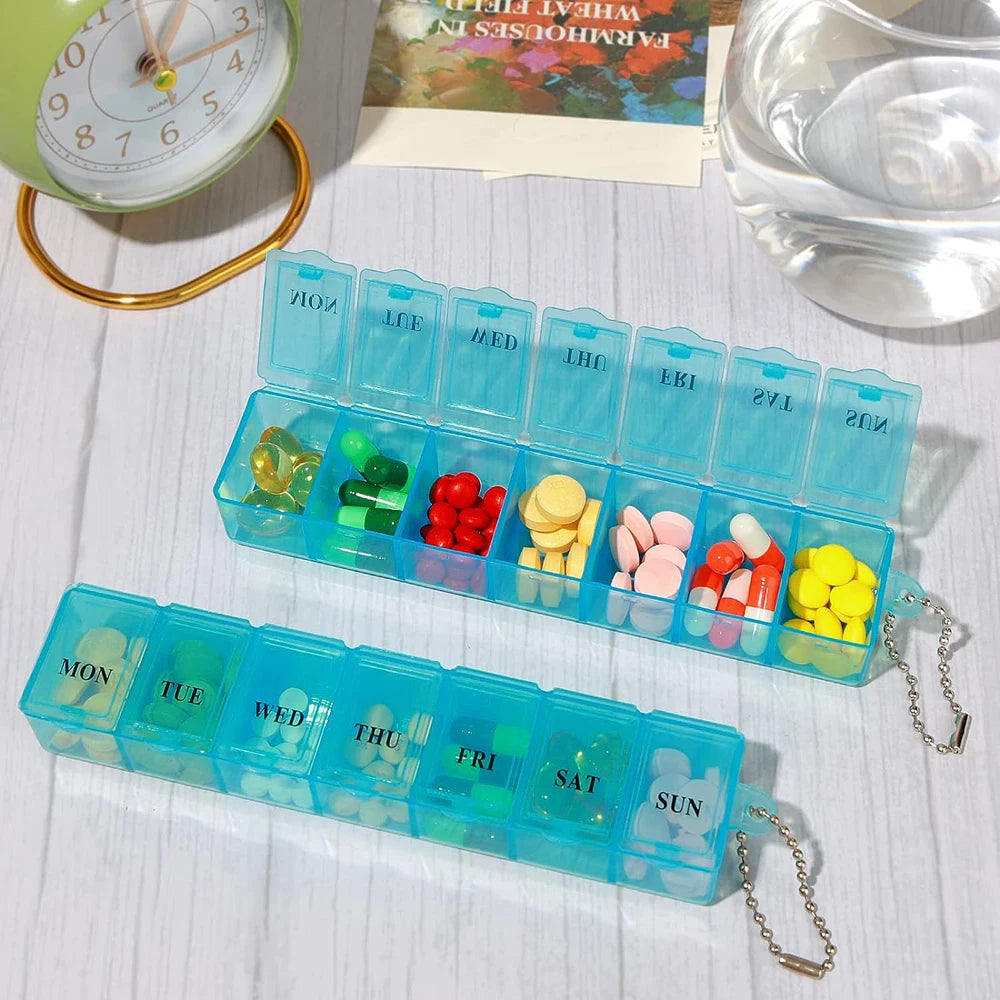 Weekly Pill Organizer, Large 7 Day Pill Box, Daily Vitamin Case Medicine Box,Pill Containers for Medicine Supplements Fish Oil Peaceful Pleasures Health and Wellness
