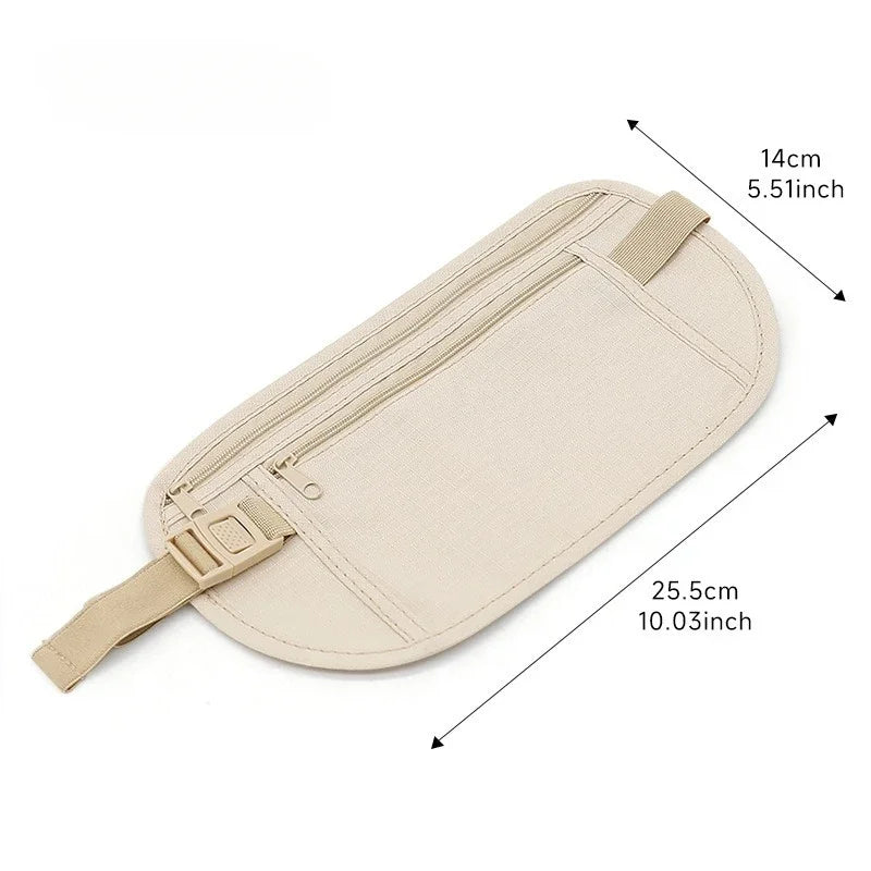 Invisible Running Waist Pack – Travel Money Belt & Passport Bag Travel Waist Pack Peaceful Pleasures Health and Wellness beige