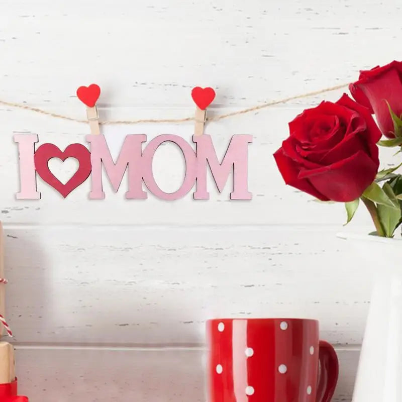 Mothers Day Decorations 12X Stylish Table Ornament Creative Heartwarming Mom Birthday Decorative Sign Meaningful Wood Ornament Peaceful Pleasures Health and Wellness